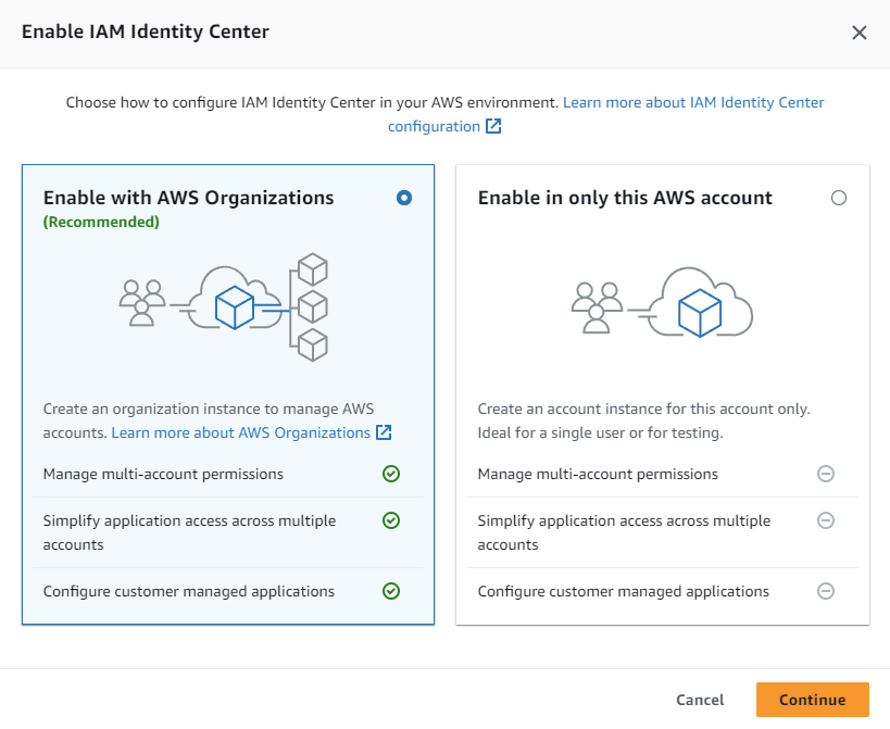 AWS Organizations or AWS Account