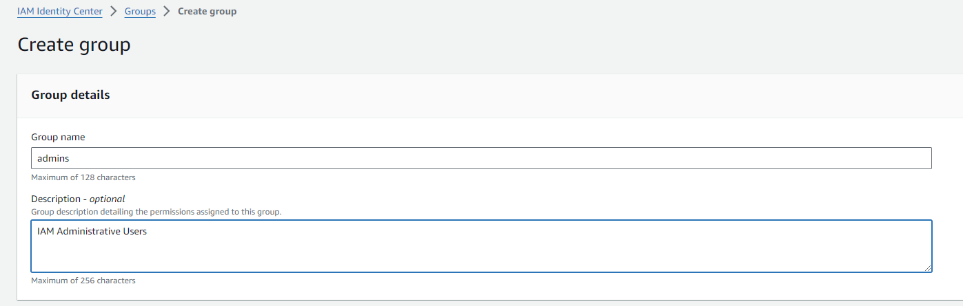 IAM group for admins