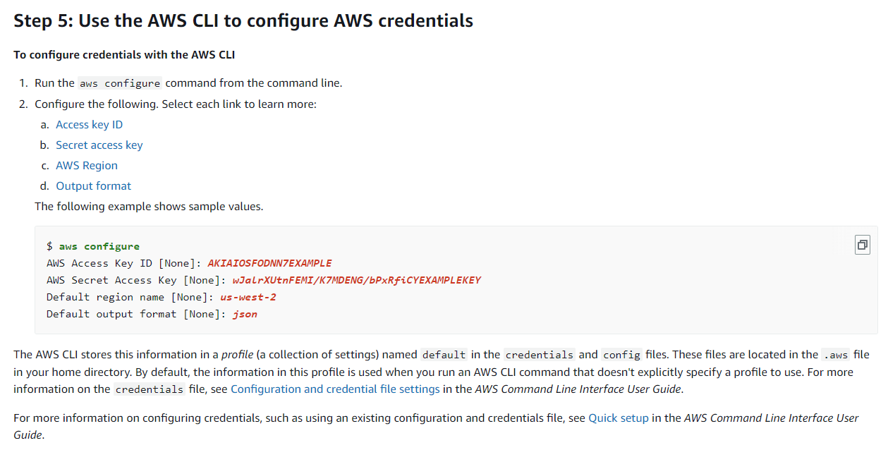 AWS credentials
