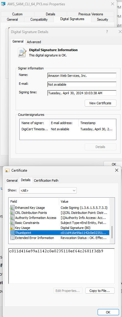 My download thumbprint